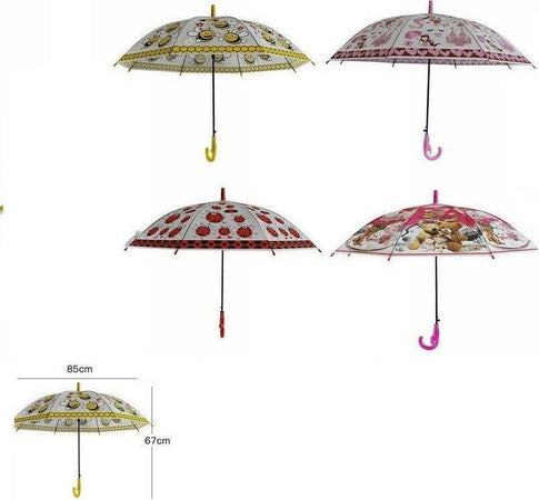 Ombrello Per Bambini Pvc Trasparente Fantasia Colorato Bimbi Scuola Pioggia Abbigliamento e Accessori > Accessori Abbigliamento > Ombrelli Trade Shop italia - Napoli, Commerciovirtuoso.it