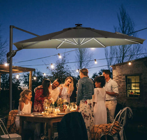 Ombrellone-a-Braccio-per-Esterno-con-Luci-a-LED-e-Angolazione-Regolabile,-Ø3x2.5A-m,-Grigio-84D-110CG