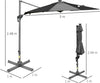 Ombrellone-a-Braccio-per-Esterno-con-Luci-a-LED-e-Angolazione-Regolabile,-Ø3x2.5A-m,-Grigio-84D-110CG