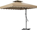 Ombrellone-a-Sbalzo-con-Doppio-Tetto,-Apertura-a-Manovella-e-Base-a-Croce,-2.5x2.5m,-Cachi-84D-267V00KK