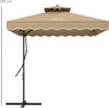 Ombrellone-a-Sbalzo-con-Doppio-Tetto,-Apertura-a-Manovella-e-Base-a-Croce,-2.5x2.5m,-Cachi-84D-267V00KK