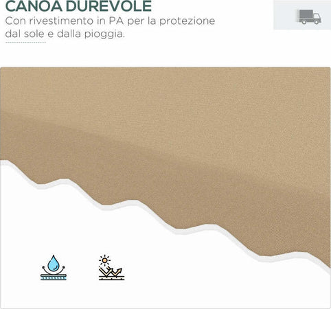 Ombrellone-a-Sbalzo-con-Doppio-Tetto,-Apertura-a-Manovella-e-Base-a-Croce,-2.5x2.5m,-Cachi-84D-267V00KK