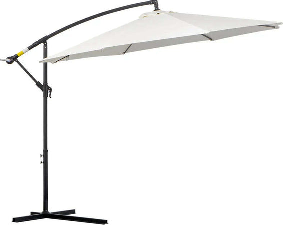 Ombrellone-da-Esterni-3x2.5-m-con-Manovella,-in-Acciaio-e-Poliestere-Anti-UV,-Crema-84D-037CW