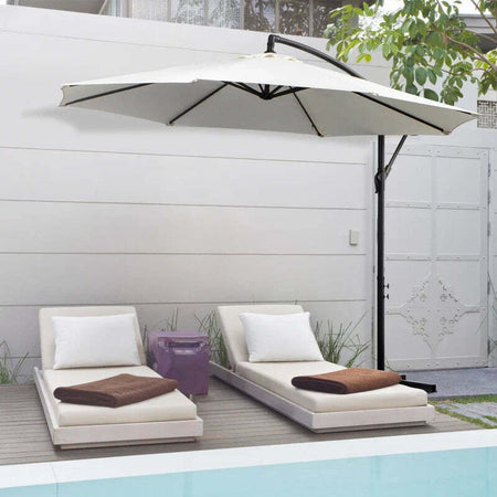 Ombrellone-da-Esterni-3x2.5-m-con-Manovella,-in-Acciaio-e-Poliestere-Anti-UV,-Crema-84D-037CW