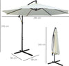 Ombrellone-da-Esterni-3x2.5-m-con-Manovella,-in-Acciaio-e-Poliestere-Anti-UV,-Crema-84D-037CW