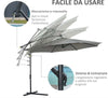 Ombrellone-da-Esterni-3x2.5-m-Decentrato-con-Manovella,-Struttura-in-Acciaio-e-Poliestere-Anti-UV,-Grigio-84D-037GY