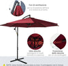Ombrellone-da-Esterni-3x2.5-m-Decentrato-Rosso-Scuro,-in-Poliestere-Anti-UV-e-Acciaio-con-Manovella-84D-037WR