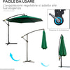 Ombrellone-da-Esterni-Decentrato-con-Manovella,-in-Acciaio-e-Poliestere-Anti-UV,-3x2.5-m,-Verde-84D-037GN