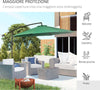 Ombrellone-da-Esterni-Decentrato-con-Manovella,-in-Acciaio-e-Poliestere-Anti-UV,-3x2.5-m,-Verde-84D-037GN