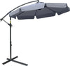 Ombrellone-da-Giardino-2.7x2.7-m-a-Braccio-in-Metallo-con-Tettuccio-in-Poliestere-Regolabile-e-Apertura-a-Manovella,-Grigio-84D-161CG