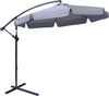 Ombrellone-da-Giardino-2.7x2.7-m-a-Braccio-in-Metallo-con-Tettuccio-in-Poliestere-Regolabile-e-Apertura-a-Manovella,-Grigio-84D-161CG