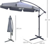 Ombrellone-da-Giardino-2.7x2.7-m-a-Braccio-in-Metallo-con-Tettuccio-in-Poliestere-Regolabile-e-Apertura-a-Manovella,-Grigio-84D-161CG
