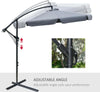 Ombrellone-da-Giardino-2.7x2.7-m-a-Braccio-in-Metallo-con-Tettuccio-in-Poliestere-Regolabile-e-Apertura-a-Manovella,-Grigio-84D-161CG