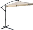 Ombrellone-da-Giardino-Ø2.7x2.7m-a-Braccio-con-Tettuccio-Regolabile,-Marrone-Chiaro-84D-161LR