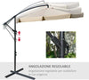 Ombrellone-da-Giardino-Ø2.7x2.7m-a-Braccio-con-Tettuccio-Regolabile,-Marrone-Chiaro-84D-161LR