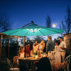 Ombrellone-da-Giardino-Ø3x2.5-m-a-Braccio-con-Manovella-e-8-Strisce-LED-a-Energia-Solare,-Verde--84D-066GN