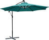 Ombrellone-da-Giardino-Ø3x2.5-m-a-Braccio-con-Manovella-e-8-Strisce-LED-a-Energia-Solare,-Verde--84D-066GN