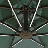 Ombrellone-da-Giardino-Ø3x2.5-m-a-Braccio-con-Manovella-e-8-Strisce-LED-a-Energia-Solare,-Verde--84D-066GN