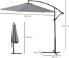 Ombrellone-da-Giardino-3x2.5-m-a-Braccio-e-Inclinabile-con-Manovella,-in-Acciaio-e-Poliestere-Grigio-84D-082