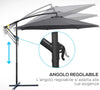 Ombrellone-da-Giardino-3x2.5-m-a-Braccio-e-Inclinabile-con-Manovella,-in-Acciaio-e-Poliestere-Grigio-84D-082