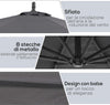 Ombrellone-da-Giardino-3x2.5-m-a-Braccio-e-Inclinabile-con-Manovella,-in-Acciaio-e-Poliestere-Grigio-84D-082