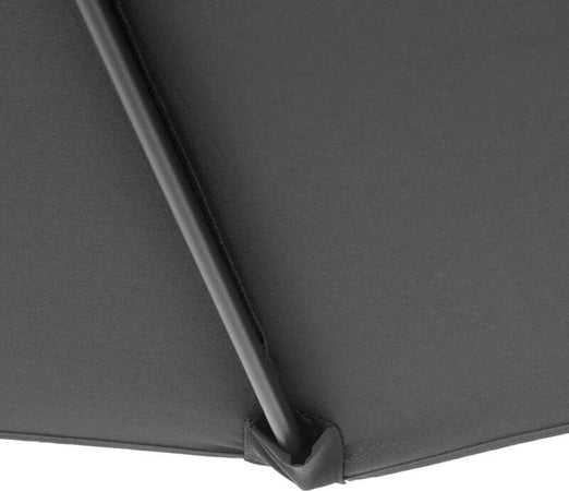 Ombrellone-da-Giardino-3x2.5-m-a-Braccio-e-Inclinabile-con-Manovella,-in-Acciaio-e-Poliestere-Grigio-84D-082