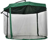 Ombrellone-da-Giardino-3x3-m-con-Zanzariera,-Apertura-a-Manovella-e-Base-a-Croce,-Verde-84D-204V01GN
