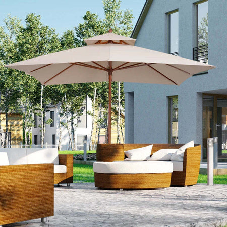 Ombrellone-da-Giardino-3x3m-con-8-Stecche-in-Bamboo-e-Copertura-Parasole-a-2-Livelli,-Crema-840-026