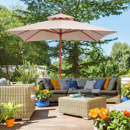 Ombrellone-da-Giardino-3x3m-con-8-Stecche-in-Bamboo-e-Copertura-Parasole-a-2-Livelli,-Crema-840-026