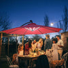 Ombrellone-da-Giardino-a-Braccio-Ø3x2.4-m-con-Manovella-e-8-Strisce-LED-a-Energia-Solare,-Rosso-scuro-84D-066WR