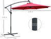Ombrellone-da-Giardino-a-Braccio-Ø3x2.4-m-con-Manovella-e-8-Strisce-LED-a-Energia-Solare,-Rosso-scuro-84D-066WR