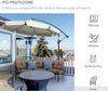 Ombrellone-da-Giardino-a-Braccio-in-Metallo-e-Poliestere-con-Apertura-a-Manovella,-Ø2.7x2.7-m,-Beige-84D-161BG