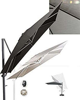 Ombrellone Da Giardino A Braccio Retrattile Bianco Ecrù Ombrellone In Alluminio Senso Design Moderno con Manovella Giardino e giardinaggio/Arredamento da giardino e accessori/Ombrelloni tende e tettucci parasole/Ombrelloni Ferus - Montoro, Commerciovirtuoso.it