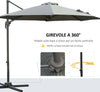 Ombrellone-da-Giardino-a-Manovella-e-a-8-Stecche-con-Angolazione-Regolabile,-Ø2.95x2.5-m,-Grigio-84D-065CG