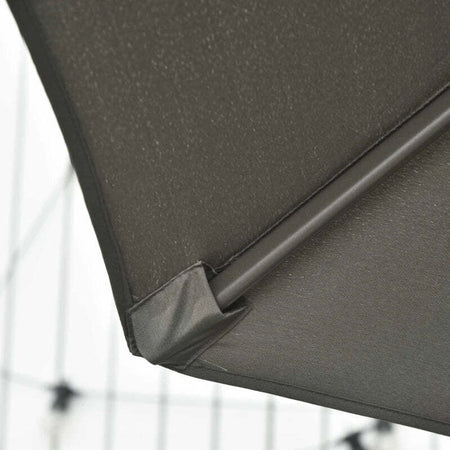 Ombrellone-da-Giardino-a-Manovella-e-a-8-Stecche-con-Angolazione-Regolabile,-Ø2.95x2.5-m,-Grigio-84D-065CG