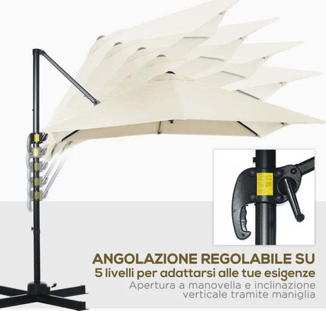 Ombrellone-da-Giardino-con-Angolazione-Regolabile-su-5-Livelli-e-a-360°,-2.5x2.5-m,-color-Crema-84D-051V00CW