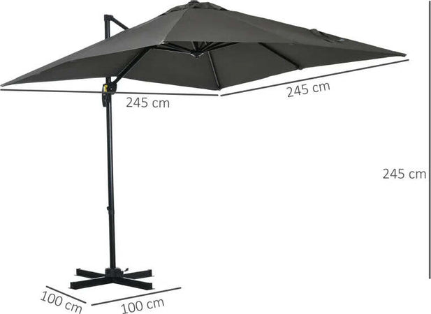 Ombrellone-da-Giardino-con-Angolazione-Regolabile-su-5-Livelli-e-Rotazione-a-360°,-2.5x2.5-m,-Grigio-84D-051V00GY