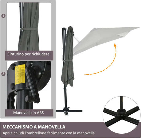 Ombrellone-da-Giardino-con-Angolazione-Regolabile-su-5-Livelli-e-Rotazione-a-360°,-2.5x2.5-m,-Grigio-84D-051V00GY