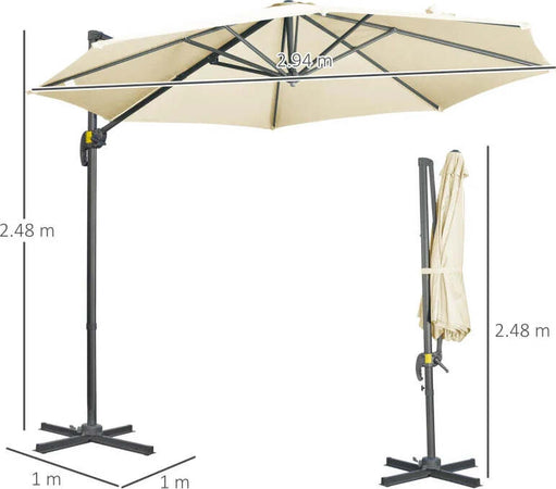 Ombrellone-da-Giardino-Decentrato-3x2.5-m-con-Angolazione-Regolabile-e-Girevole-a-360°,-Crema-84D-052V00CW