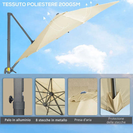 Ombrellone-da-Giardino-Decentrato-3x2.5-m-con-Angolazione-Regolabile-e-Girevole-a-360°,-Crema-84D-052V00CW