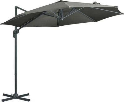 Ombrellone-da-Giardino-Decentrato-3x2.5-m-Girevole-a-360°-con-Angolazione-Regolabile,-Grigio-84D-052V00GY