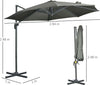 Ombrellone-da-Giardino-Decentrato-3x2.5-m-Girevole-a-360°-con-Angolazione-Regolabile,-Grigio-84D-052V00GY