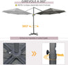 Ombrellone-da-Giardino-Decentrato-3x2.5-m-Girevole-a-360°-con-Angolazione-Regolabile,-Grigio-84D-052V00GY
