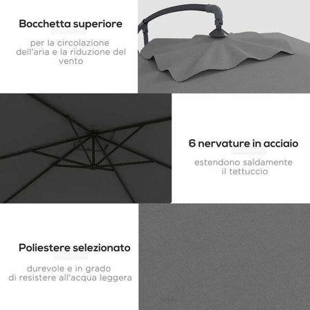 Ombrellone-da-Giardino-Decentrato-con-Base-a-Croce-e-Apertura-a-Manovella,-294x193cm,-Grigio-84D-270V00CG