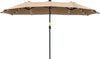 Ombrellone-da-Giardino-Doppio-4.5m-con-48-Luci-LED-e-Manovella,-Cachi-84D-178KK