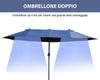 Ombrellone-da-Giardino-Doppio-con-Apertura-a-Manovella,-Acciaio-e-Poliestere,-460x270x240-cm,-Blu-84D-031V01BU