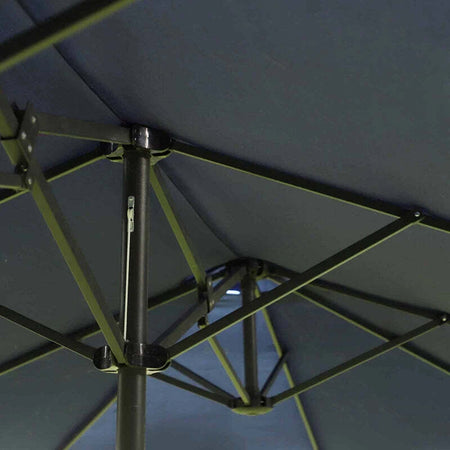 Ombrellone-da-Giardino-Doppio-con-Apertura-a-Manovella,-Acciaio-e-Poliestere,-460x270x240-cm,-Blu-84D-031V01BU