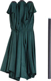 Ombrellone-da-Giardino-Doppio-con-Apertura-a-Manovella,-in-Acciaio-e-Poliestere,-455x265x238cm,-Verde-Scuro-84D-031V01