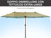 Ombrellone-da-Giardino-Doppio-con-Apertura-a-Manovella,-in-Acciaio-e-Poliestere,-460x270x240-cm-84D-031V01CF