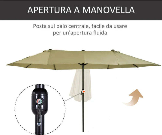 Ombrellone-da-Giardino-Doppio-con-Apertura-a-Manovella,-in-Acciaio-e-Poliestere,-460x270x240-cm-84D-031V01CF